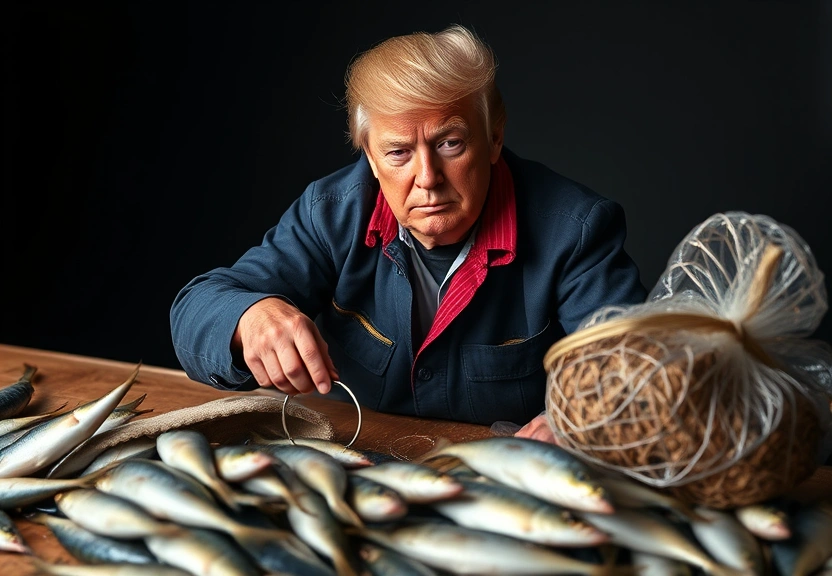 Representação visual de Tarifaço de Trump pode arruinar a vida de 32 mil pescadores artesanais no Ceará